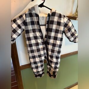 Black and White Checkered Baby Snowsuit